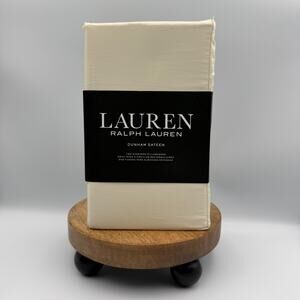 Lauren Ralph Lauren Dunham Sateen Standard Pillowcases Set 2 Cream Cotton NIP